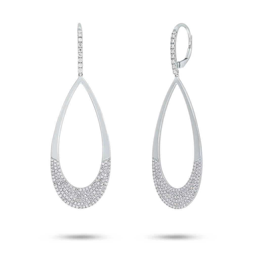 Half Pave Pear Shaped Earrings