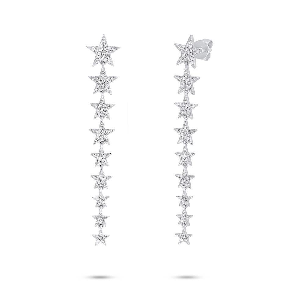 Diamond Star Drop Earrings