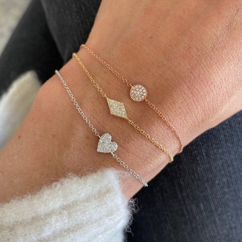 Mini Pave Heart Bracelet