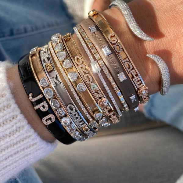 Enamel Letter Bangle