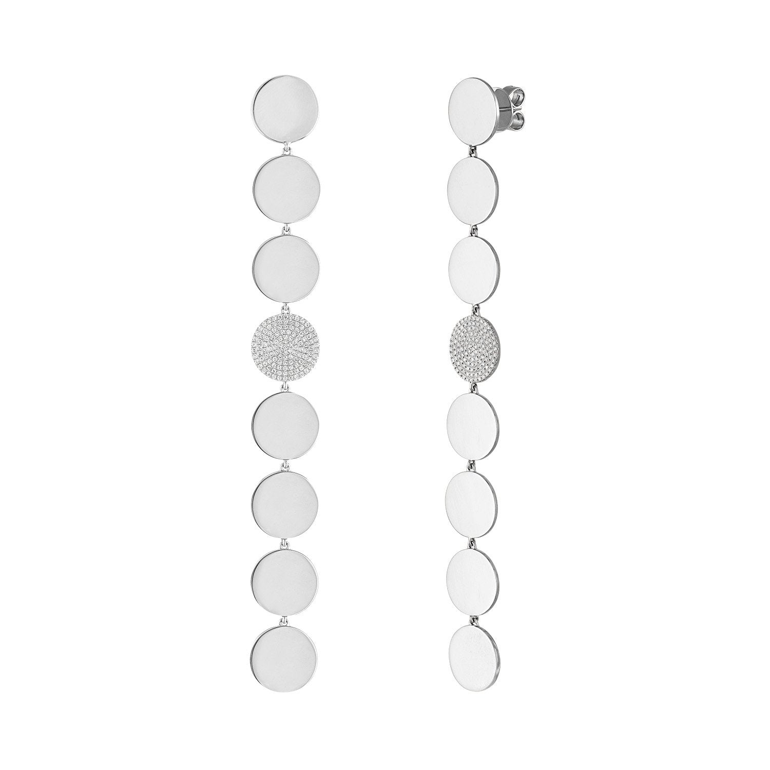 Extra Long Disc Drop Earrings