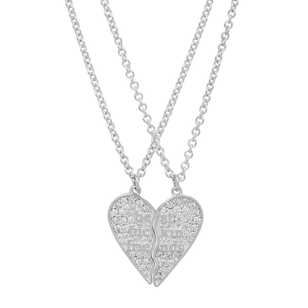BFF Heart Necklace with Diamonds