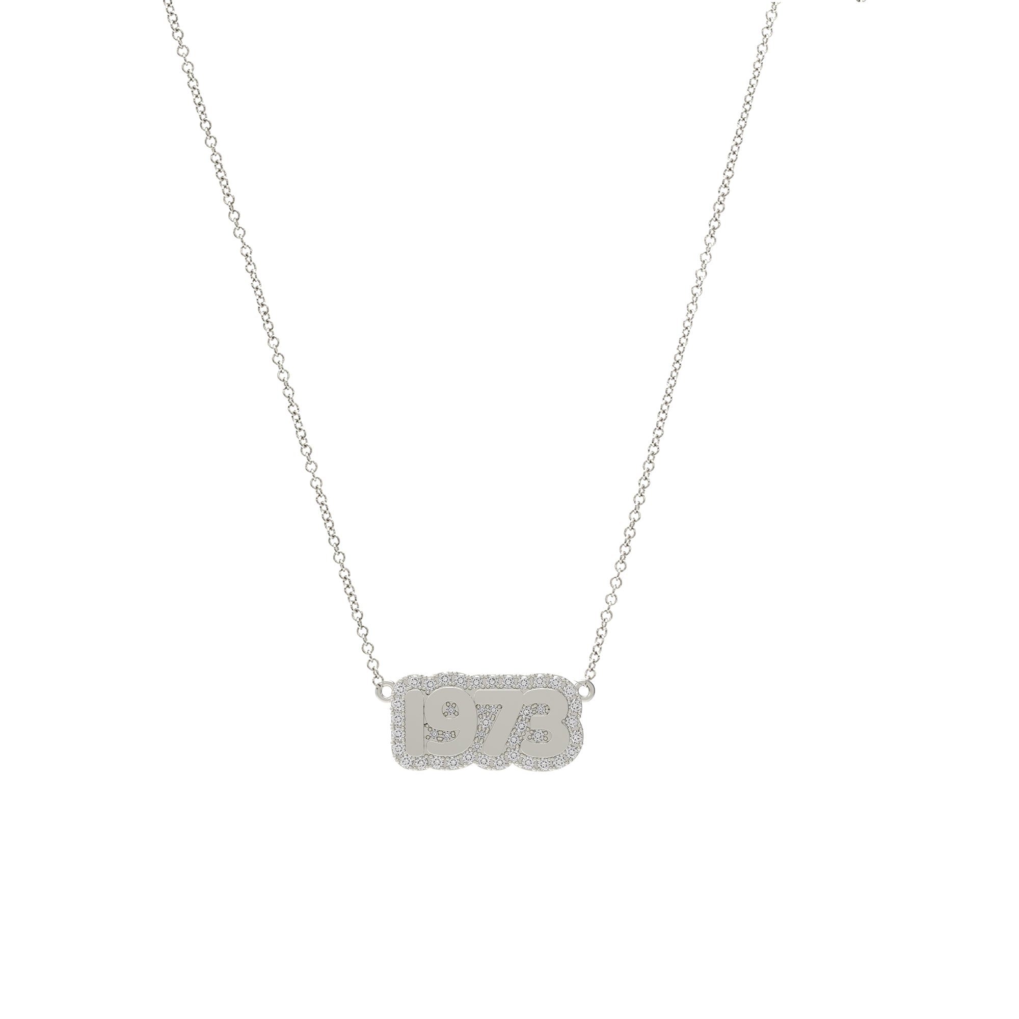 Extra Small Bubble 1973 with Pave Outline Necklace