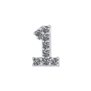 Mini Slider Pave Number 1 Charm