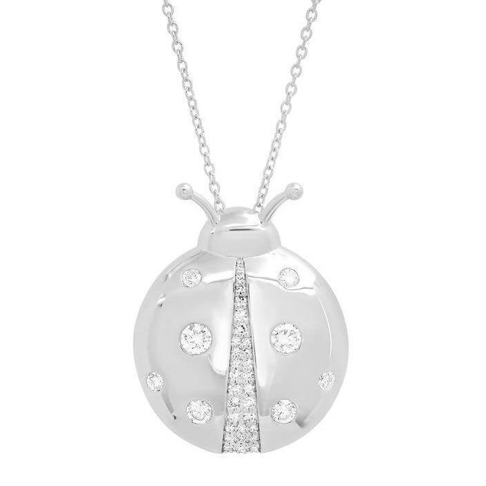 Diamond Mama Ladybug Necklace