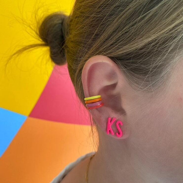 Mini Enamel Initial Stud