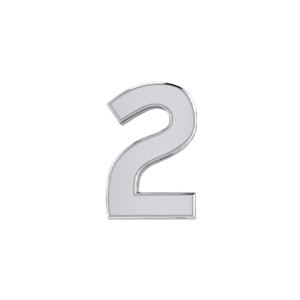 Mini Slider Solid Number 2 Charm