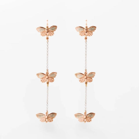 3 Drop Tiny Migration Chain Earrings