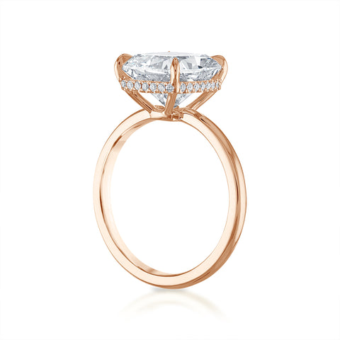 4.02ct Cushion Cut Solitaire with Pave Bezel Engagement Ring