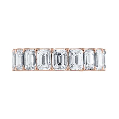 Custom Emerald Cut Rainbow Eternity Band