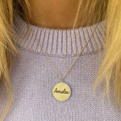 Diamond Script Name Necklace