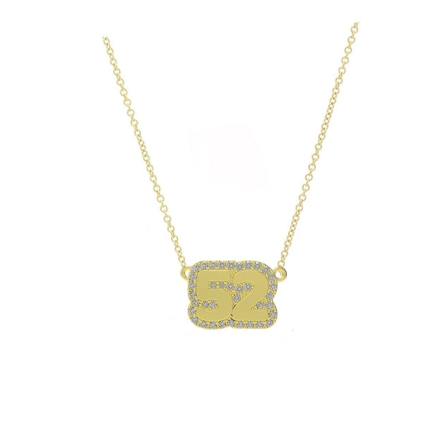 Small Bubble Name with Pave Outline Necklace