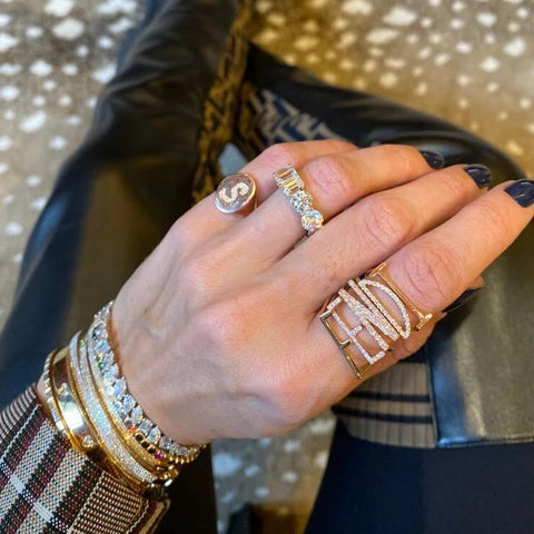 Pave Initial Statement Stack Ring