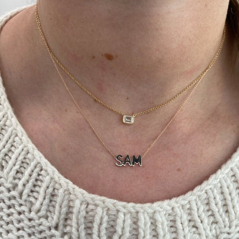 Small Bubble Name Necklace