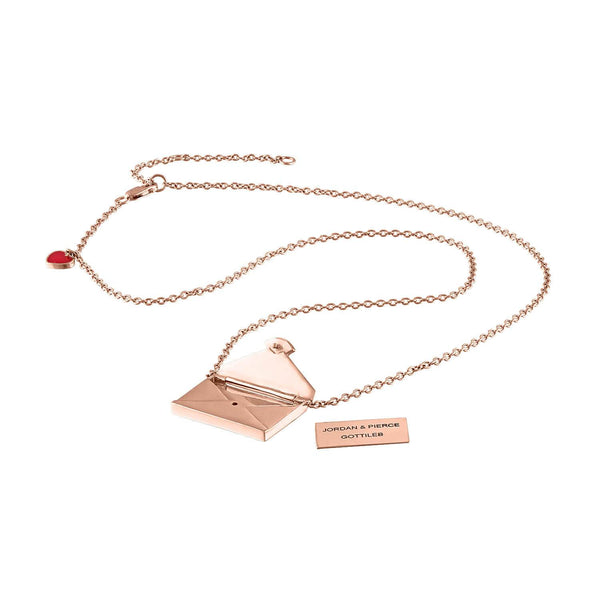 Gold Personalized Envelope Necklace