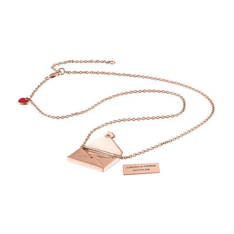 Gold Personalized Envelope Necklace