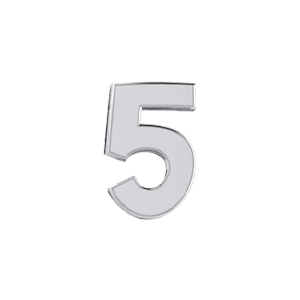Mini Slider Solid Number 5 Charm