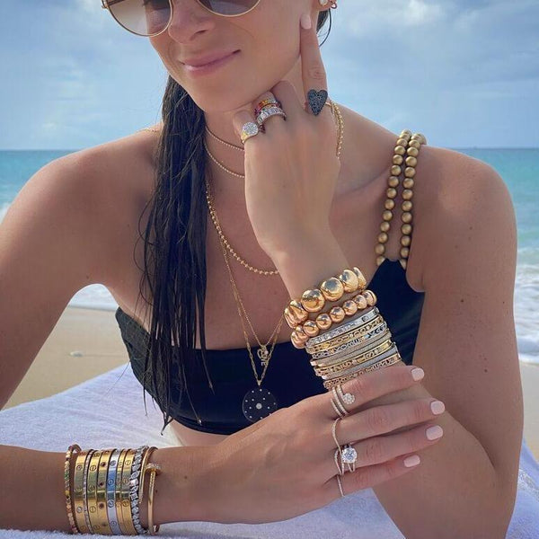 Large Gold Bead Chain Necklace