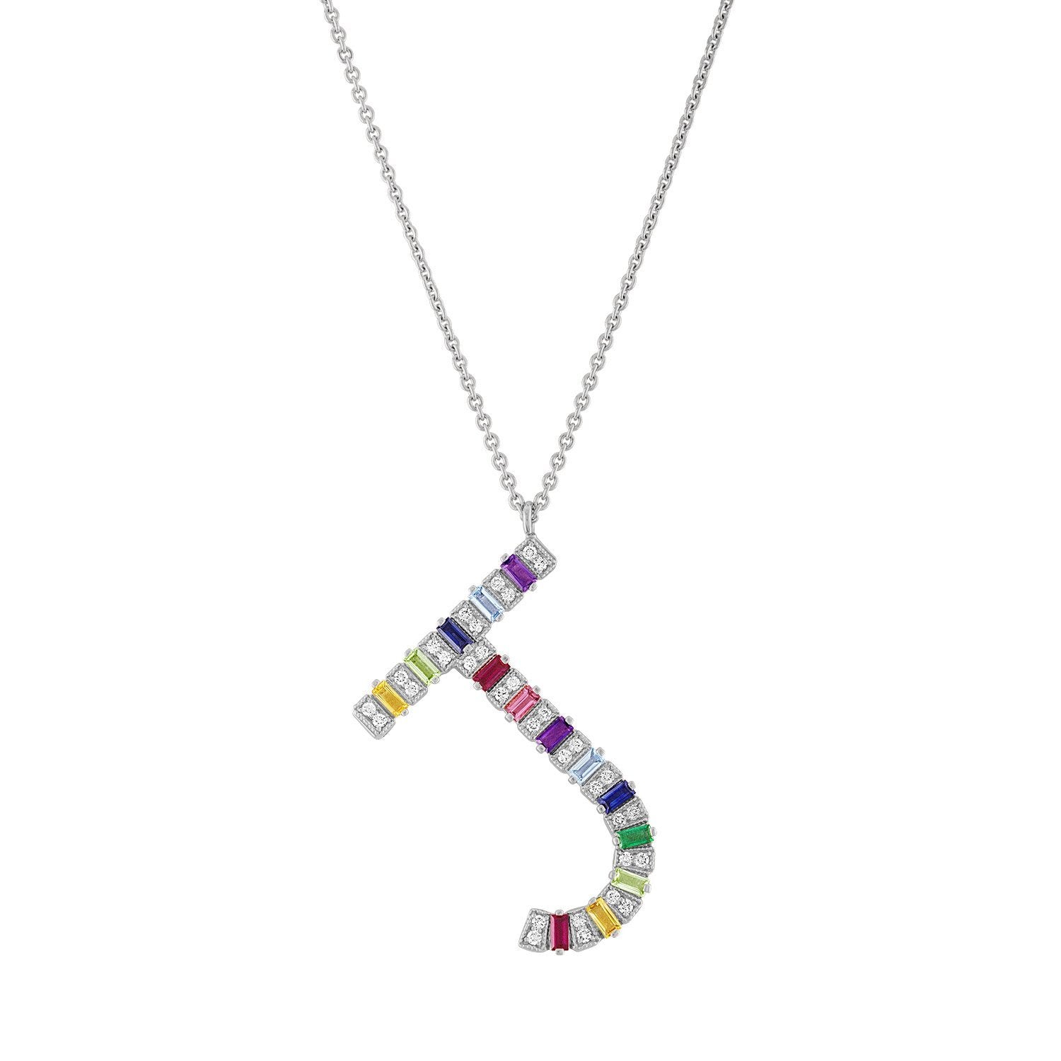 Jumbo Rainbow Initial Necklace