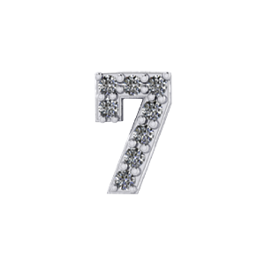 Mini Slider Pave Number 7 Charm
