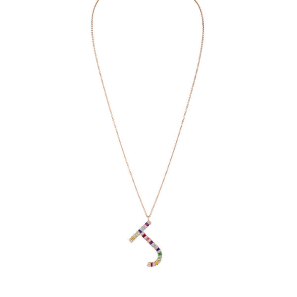 Jumbo Rainbow Initial Necklace