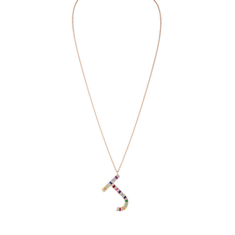 Jumbo Rainbow Initial Necklace