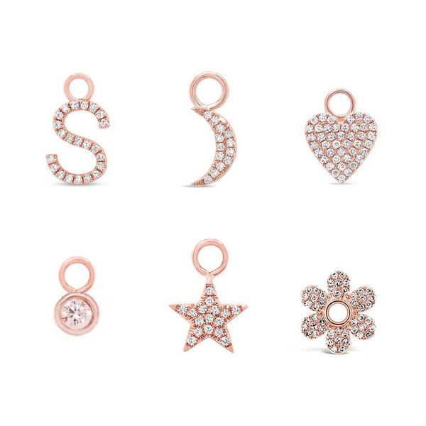 Gold Charm Hoop Earrings