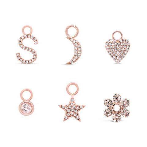 Gold Charm Hoop Earrings