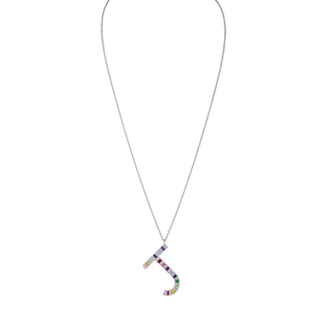 Jumbo Rainbow Initial Necklace