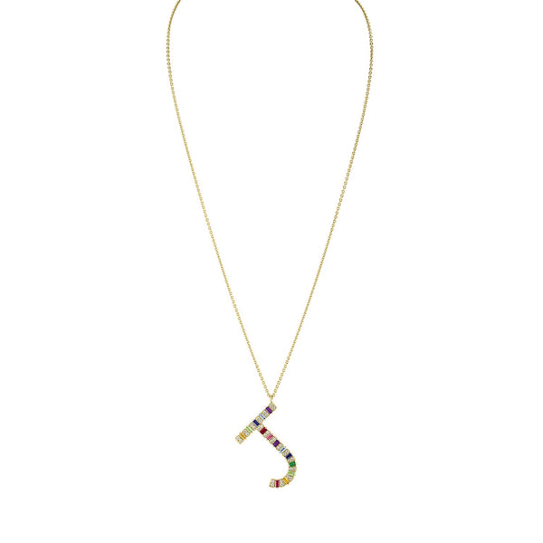 Jumbo Rainbow Initial Necklace