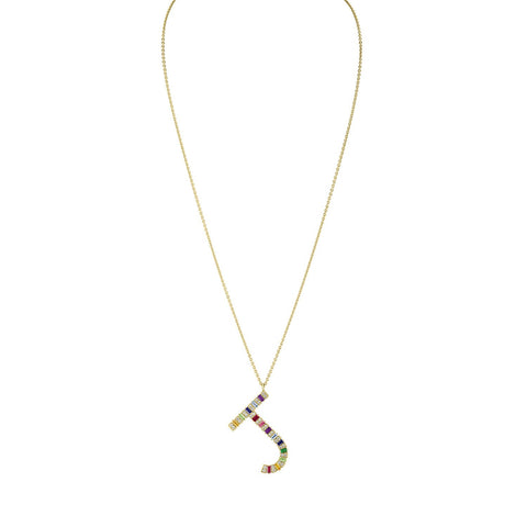 Jumbo Rainbow Initial Necklace
