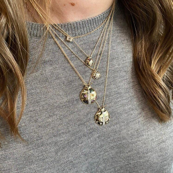 Diamond Mama Ladybug Necklace