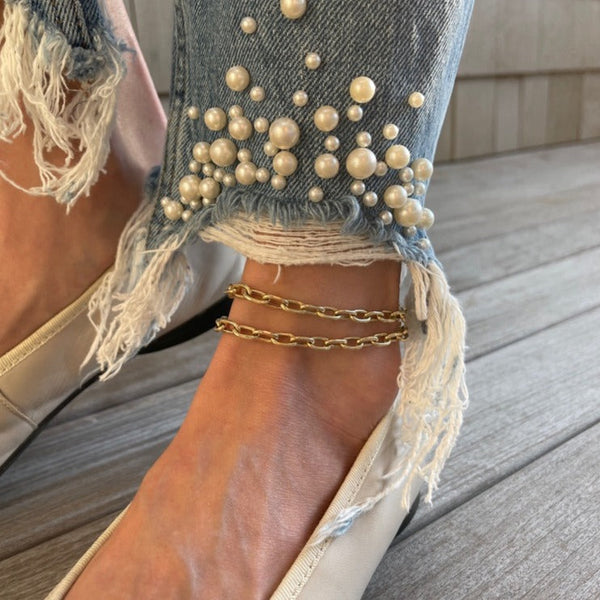 Extra Large Square Oval Link Anklet