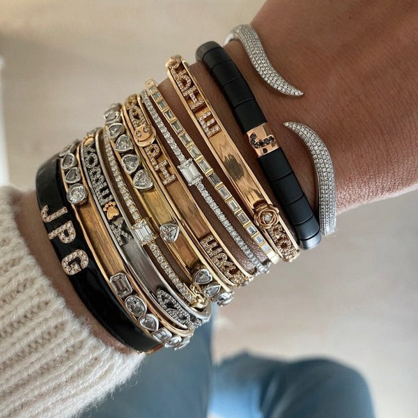 Enamel Letter Bangle