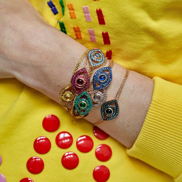 Colored Stone Eye Bracelet