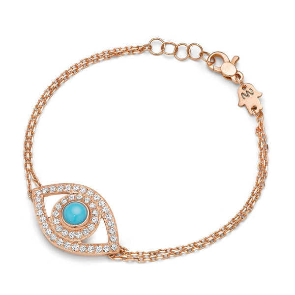 Diamond and Turquoise Eye Bracelet
