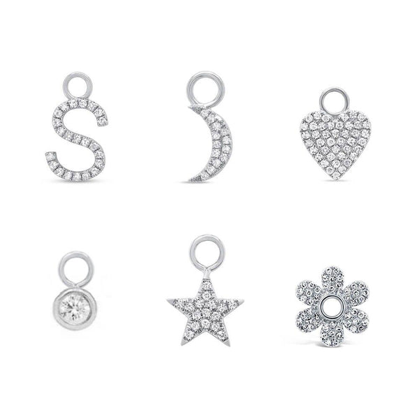 Gold Charm Hoop Earrings