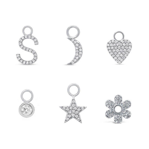 Gold Charm Hoop Earrings