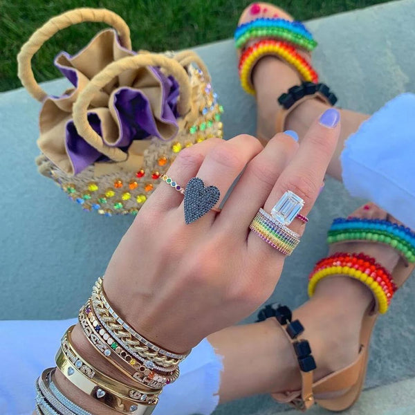 Black Diamond Pave Jumbo Heart Ring