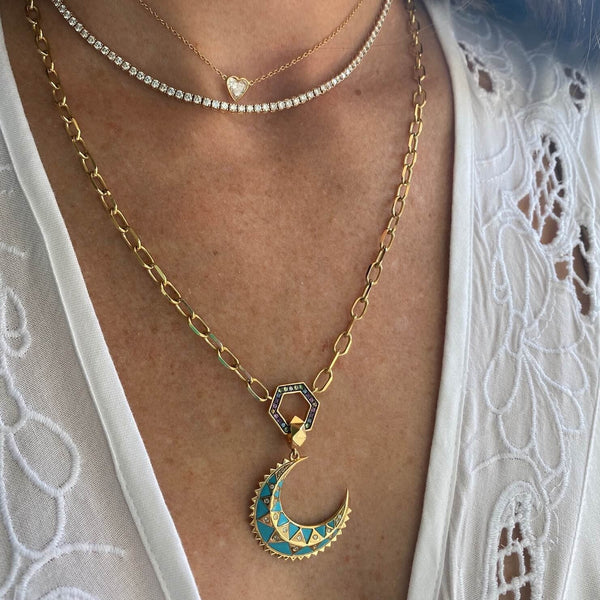 Mini Crescent Inlay Charm