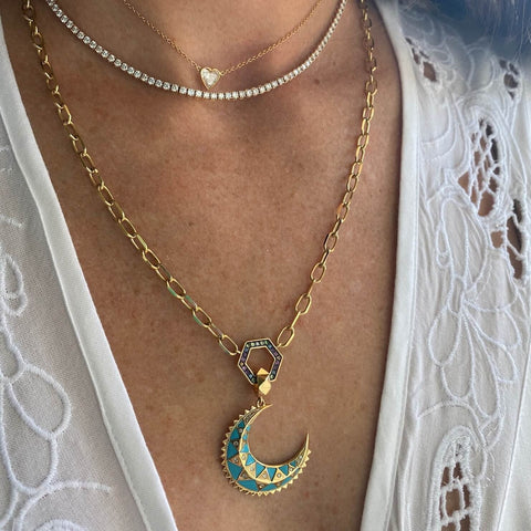 Mini Crescent Inlay Charm