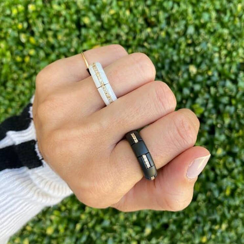 Pura Matte Black Ceramic Ring