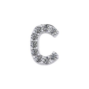 Mini Slider Pave Letter C Charm