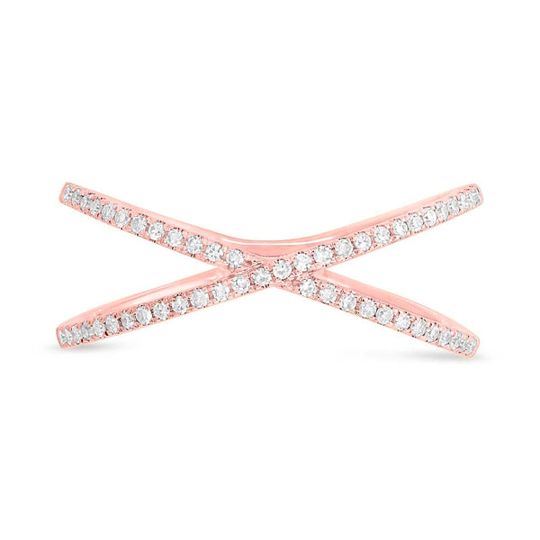 Criss Cross Ring in Rose Gold