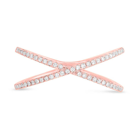 Criss Cross Ring in Rose Gold