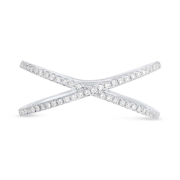 Criss Cross Ring in White Gold