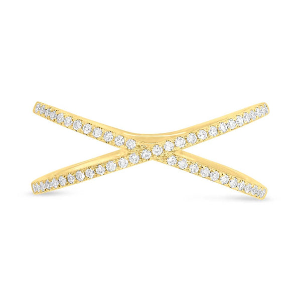 Criss Cross Ring in Yellow Gold