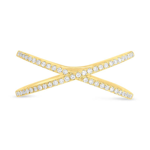 Criss Cross Ring in Yellow Gold