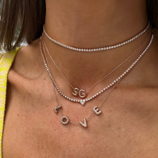 3D Diamond Bubble Necklace