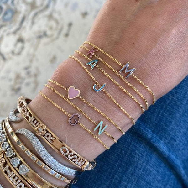 Mini Enamel Heart Bracelet